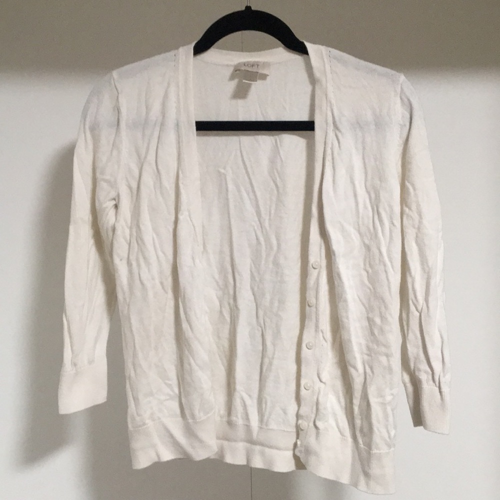 Loft small size white cardigan